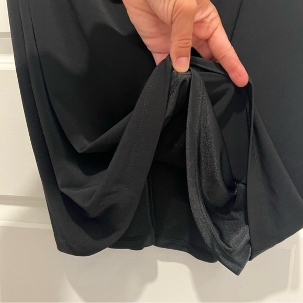 David Meister LBD | Cowl Neck Black Fitted Black Sleeveless Dress Women's Sz. 12 - Picture 4 of 10